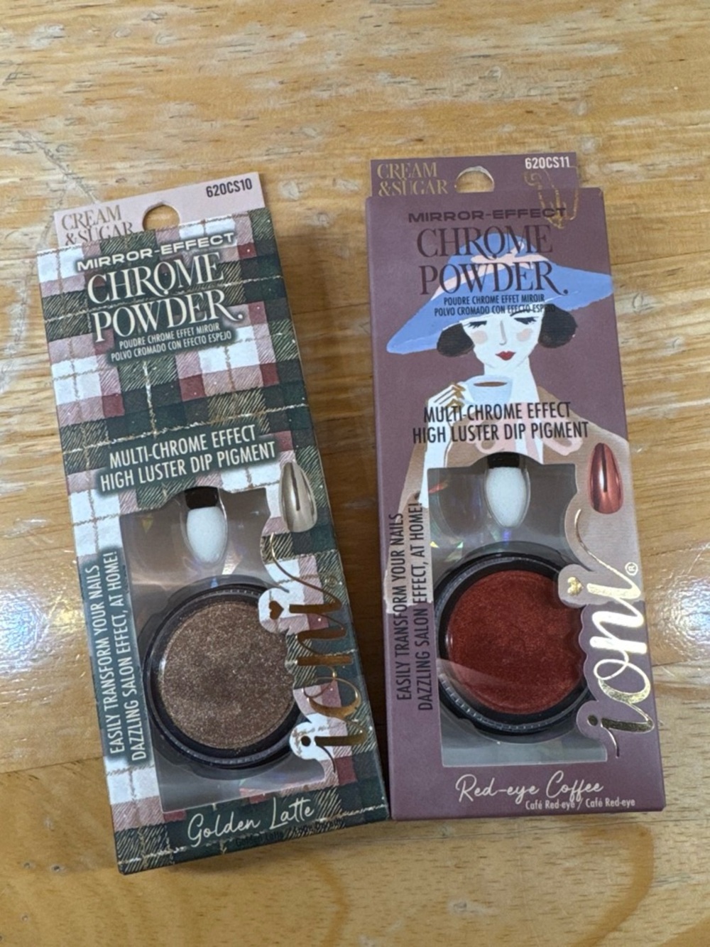 Mirror-Effect Chrome Powder – Golden Latte & Red-eye Coffee